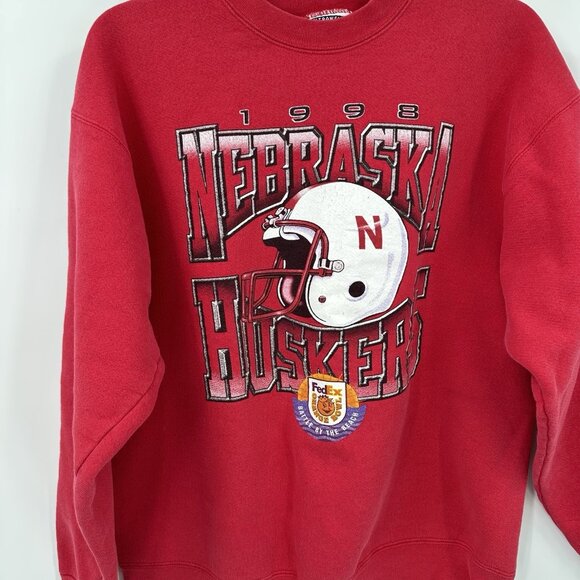 vintage 1998 NEBRASKA CORNHUSKERS ORANGE BOWL sweatshirt huskers football S M - Picture 2 of 7
